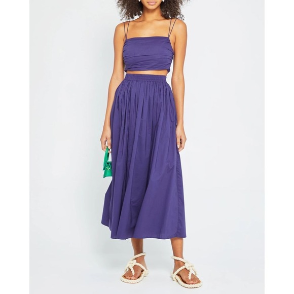 Elegant 100%‎ Cotton Purple Crop Top - Picture 2 of 6